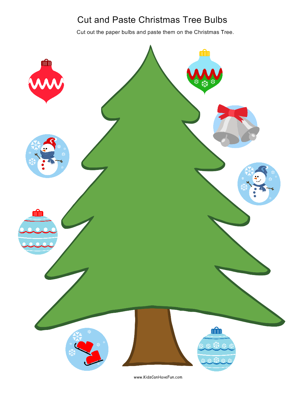 christmas cut and paste, holiday worksheet activities